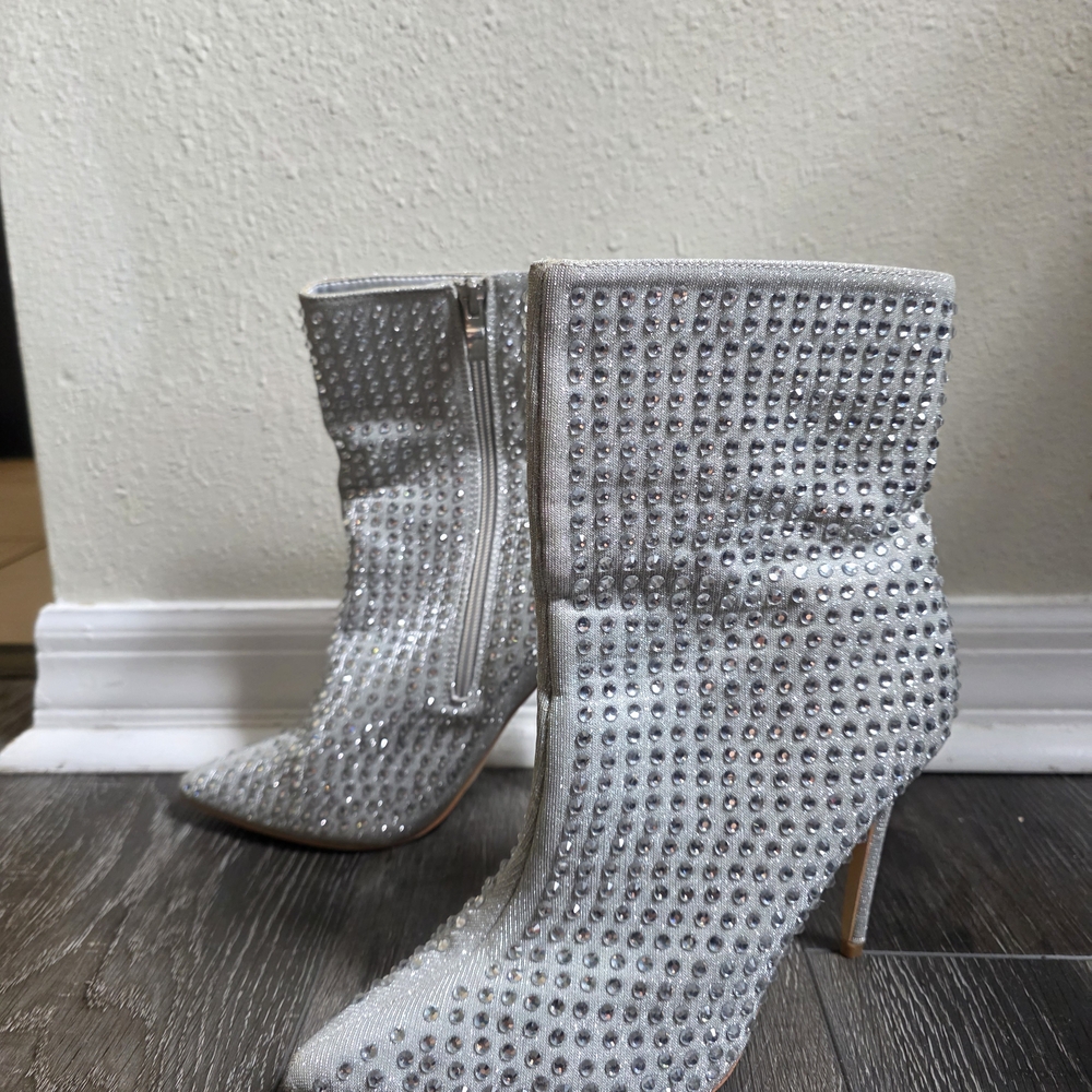 Elegant Silver Studded Women's Boots